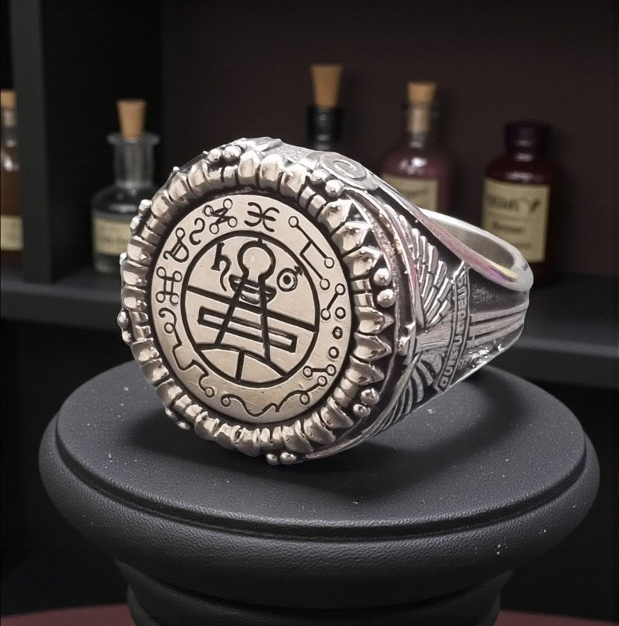 King Solomon's Signet Ring in Silver 1.5 cm 15 g Art 1579 - Bricks Masons