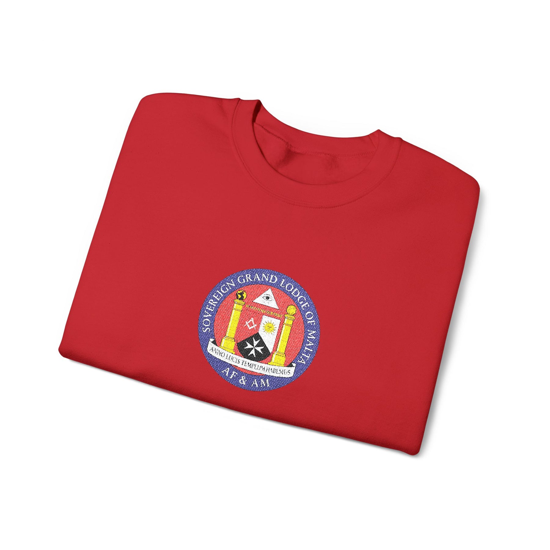 Malta Jurisdiction Sweatshirt - Crewneck Embroidered Emblem - Bricks Masons