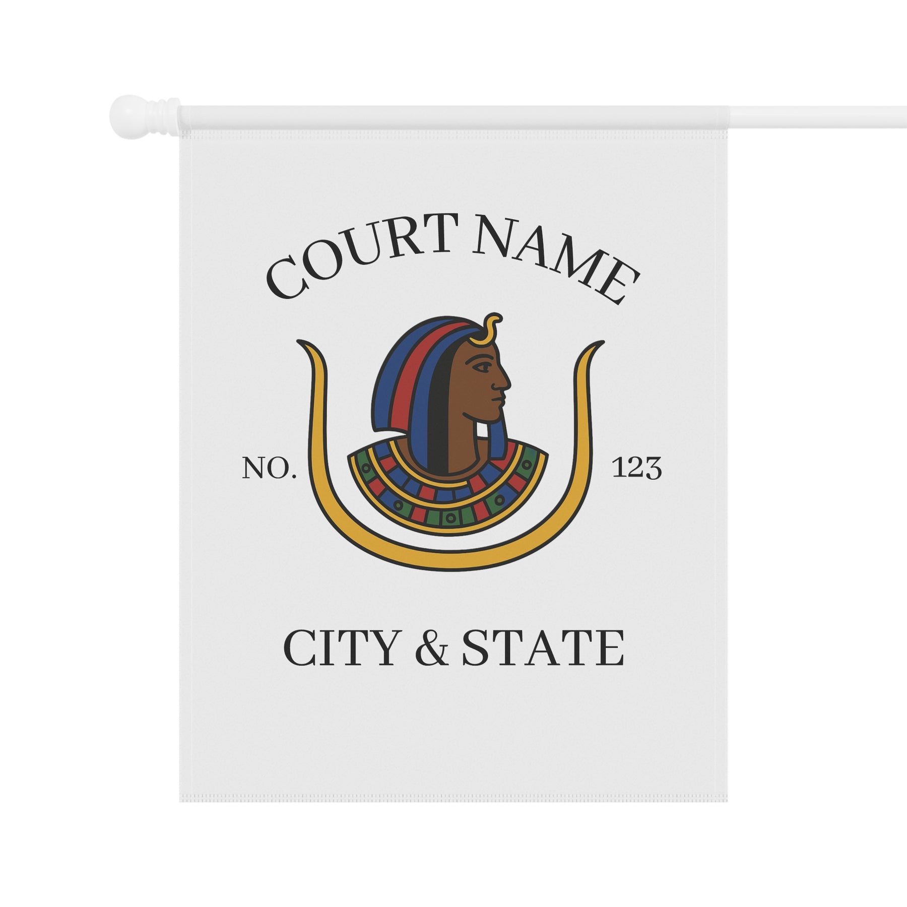 DOI Yard Flag - White Poly Poplin With Personalization - Bricks Masons