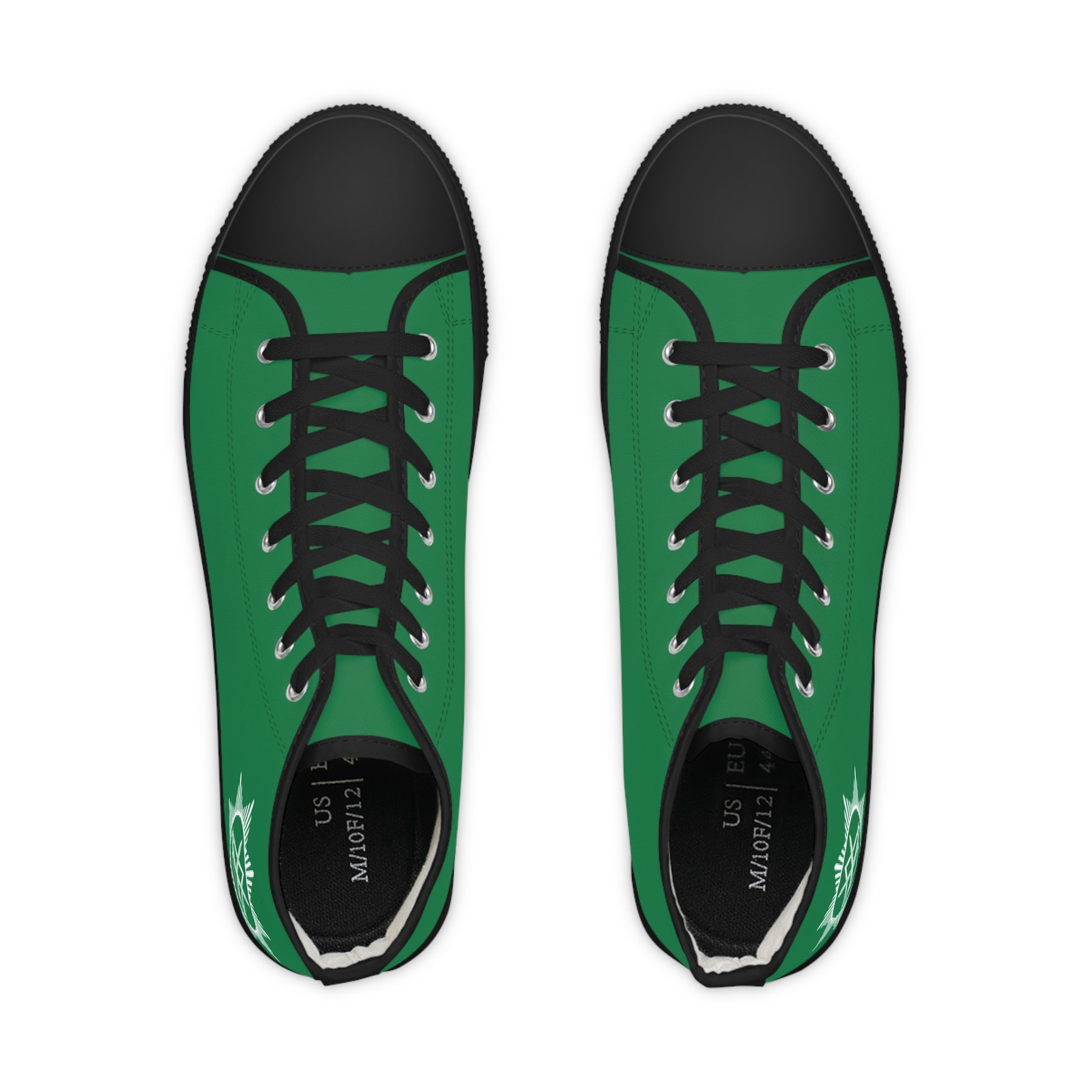 Knight Masons Sneaker - High Top Black & White Green Canvas - Bricks Masons