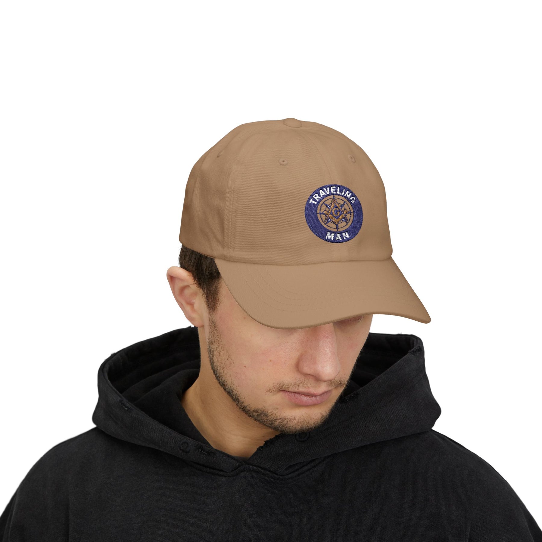 Master Mason Blue Lodge Baseball Cap - Embroidered Traveling Man Dad Cap - Bricks Masons