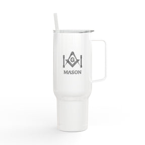 Master Mason Blue Lodge Ringneck Tumbler - Square & Compass G with Twin Pillars