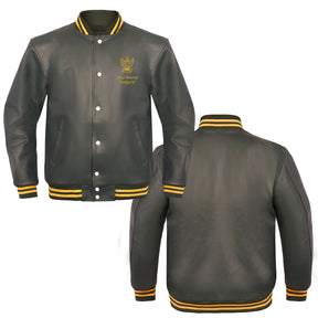 33rd Degree Scottish Rite Jacket - Wings Up Leather With Customizable Gold Embroidery - Bricks Masons