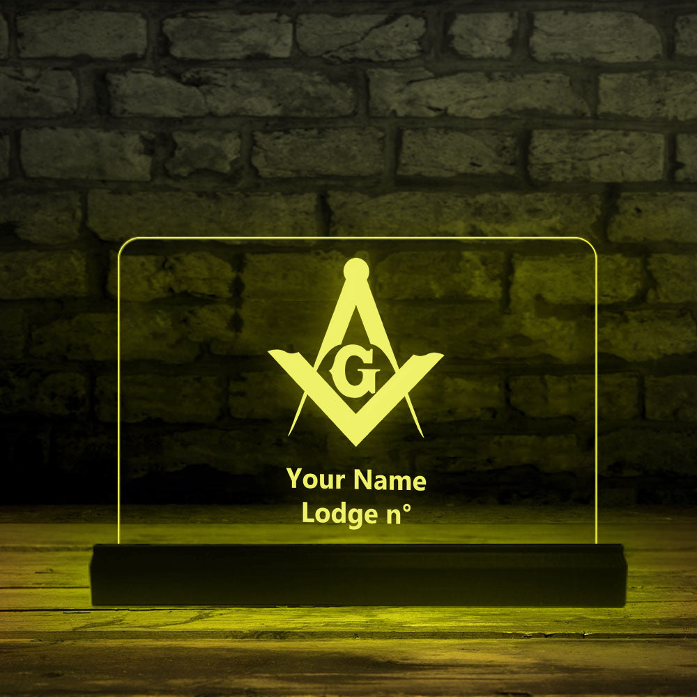 Master Mason Blue Lodge LED Sign - 3D Glowing light