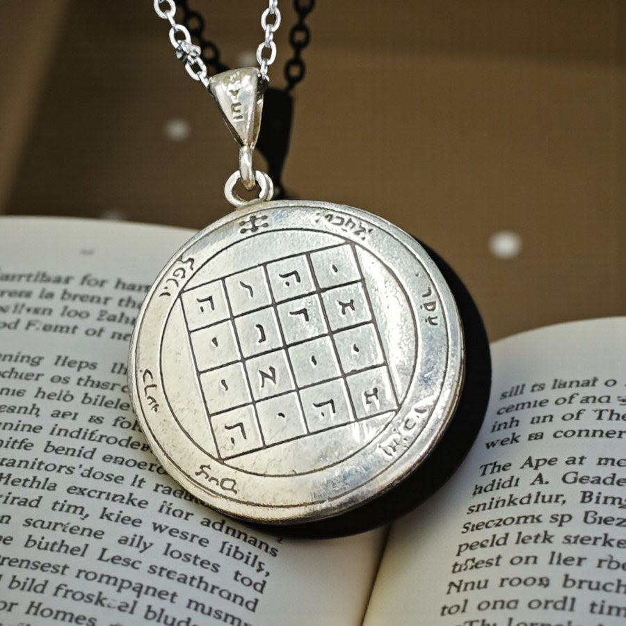 Wiccan Pendant First Pentacle consecrated to Saturn Silver 3 Cm 44 Seals of Solomon Art 1710 - Bricks Masons
