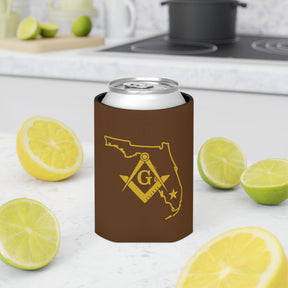 Master Mason Blue Lodge Can Cooler - Florida Mason Brown Color - Bricks Masons