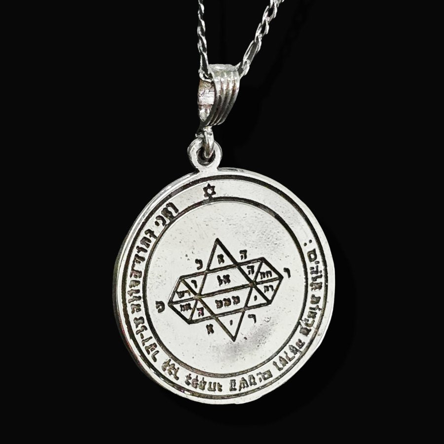 Solomon's Fifth Pentacle pendant consecrated to Jupiter, 4 cm, 26 g, in silver, 44 Seals of Solomon, Art. 1720 - Bricks Masons