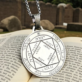 Solomon Pendant Third Pentacle consecrated to the Sun Silver 3 Cm 14 Gr Art 1732 - Bricks Masons