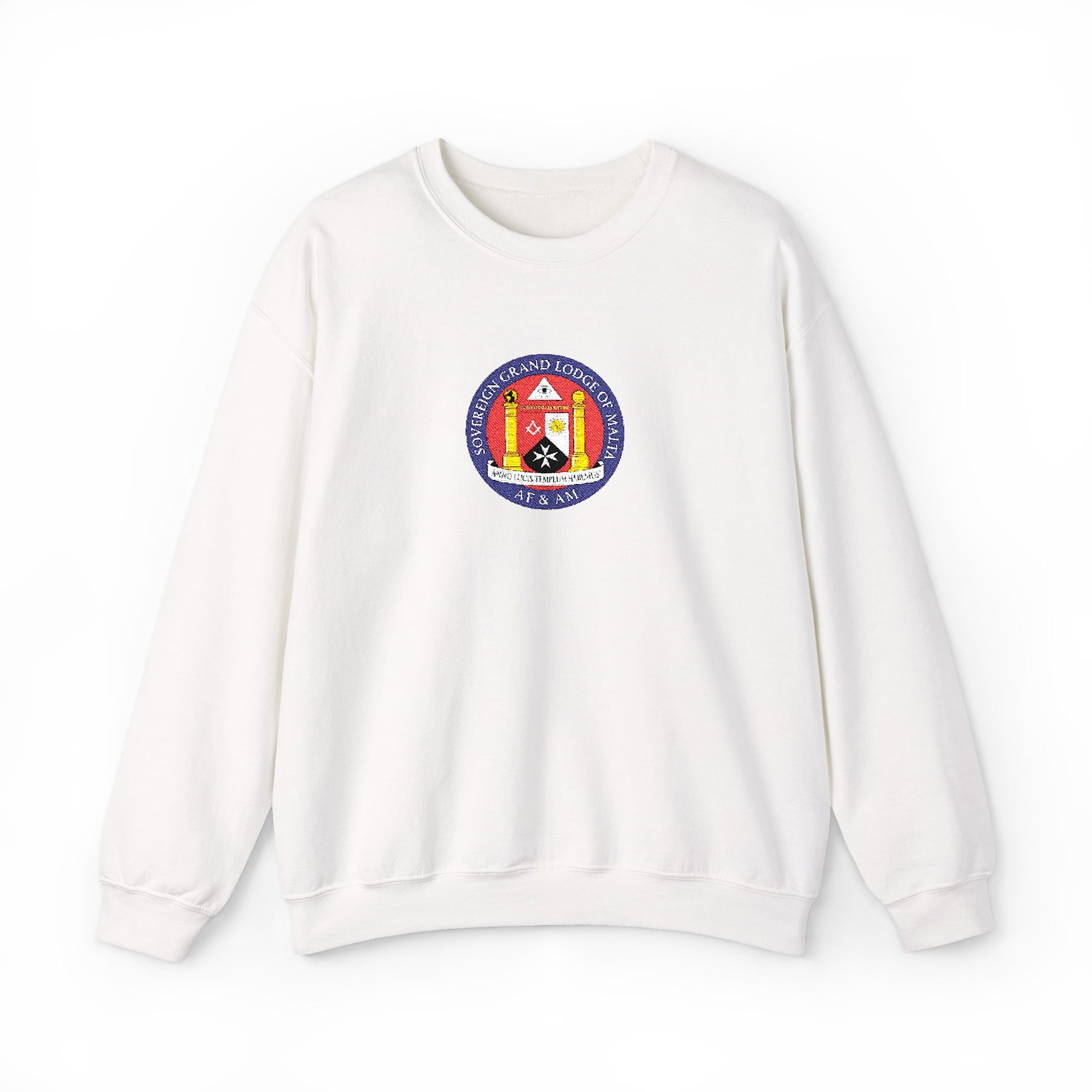 Malta Jurisdiction Sweatshirt - Crewneck Embroidered Emblem - Bricks Masons