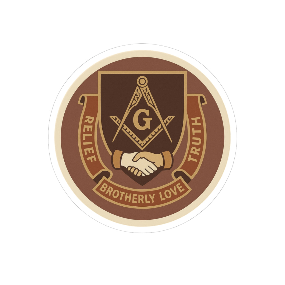 Master Mason Blue Lodge Sticker Decal - Kiss-Cut Brotherly Love - Bricks Masons