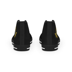 Master Mason Blue Lodge Sneaker - High Top Black & White Sole with Golden S&C G - Bricks Masons