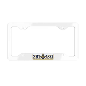 Master Mason Blue Lodge License Plate Frame - 2B1ASK1 Design Sleek Metal - Bricks Masons