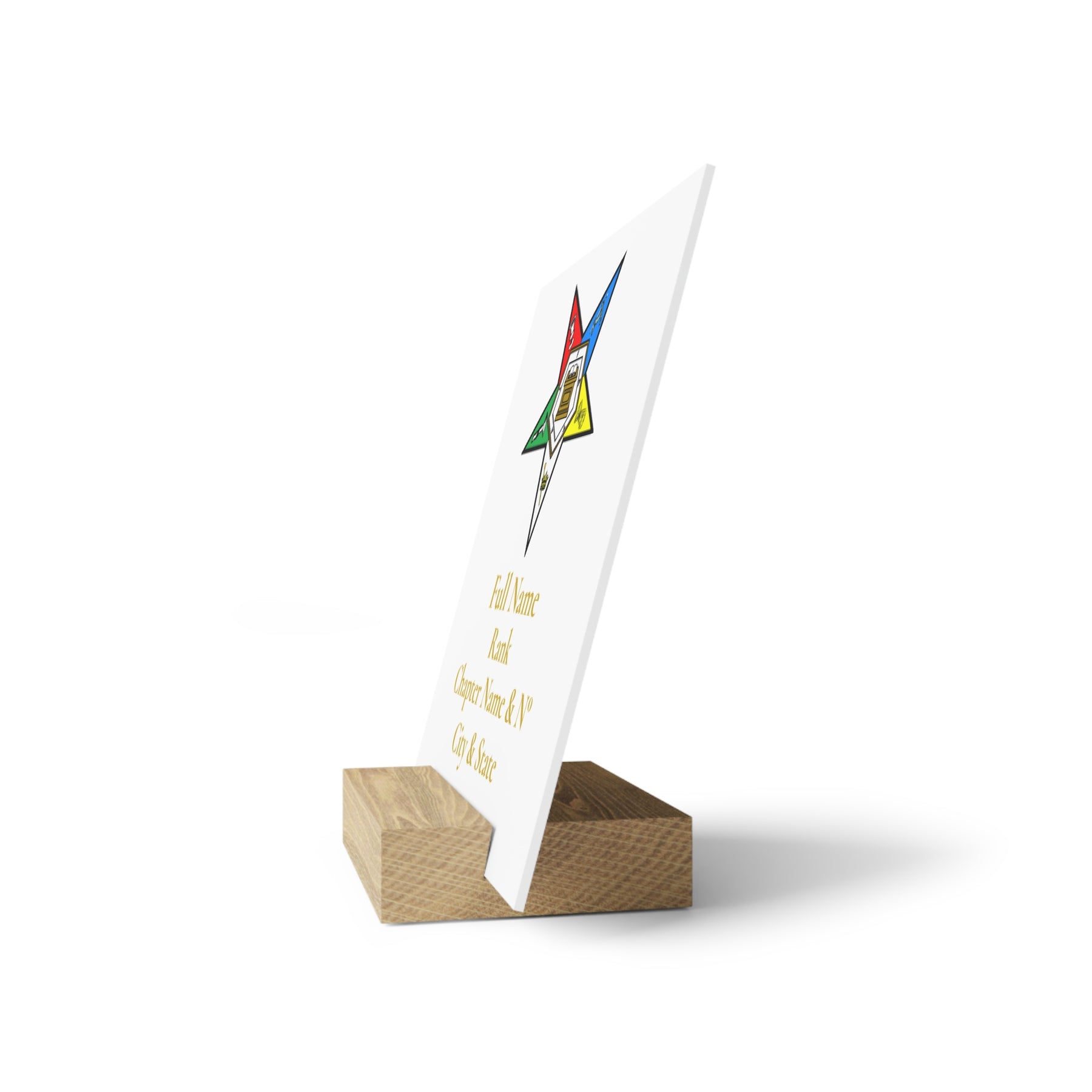 OES Plaque - Colorful Eastern Star with Personalization - Bricks Masons