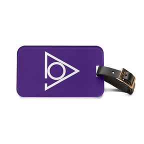 LOCOP Luggage Tag - Purple With Black Leather Strap - Bricks Masons