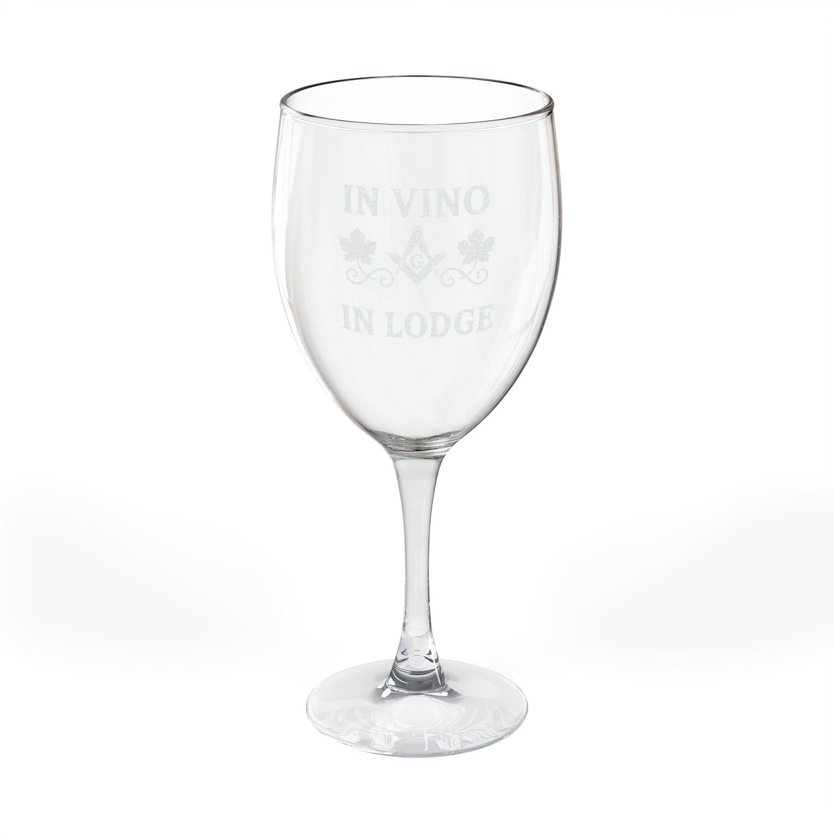 Master Mason Blue Lodge Wine Glass - In Vino In Lodge with Square & Compass G