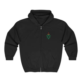 Allied Masonic Degrees Hoodie - Zip Up Jacket with AMD Emblem Embroidery - Bricks Masons