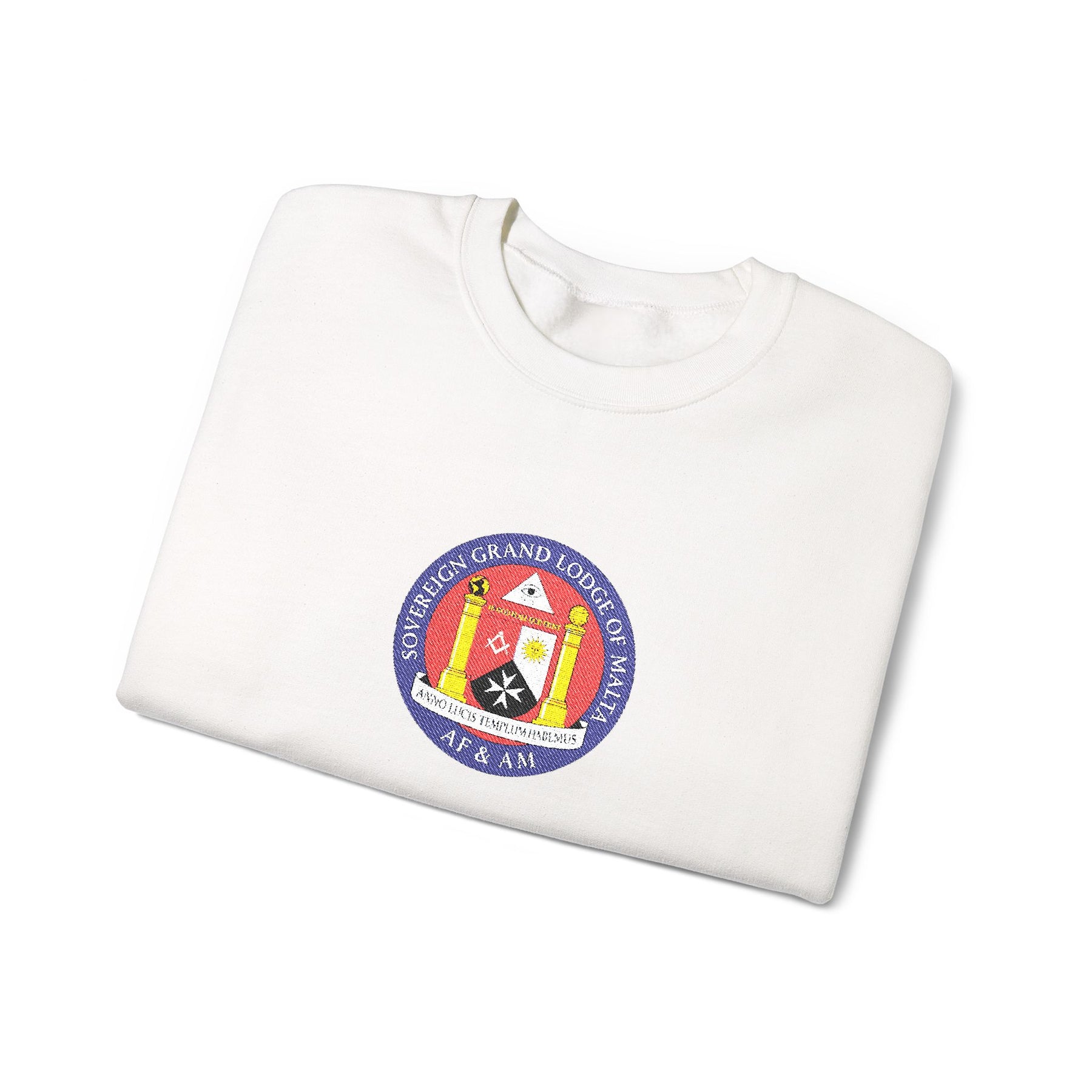 Malta Jurisdiction Sweatshirt - Crewneck Embroidered Emblem - Bricks Masons