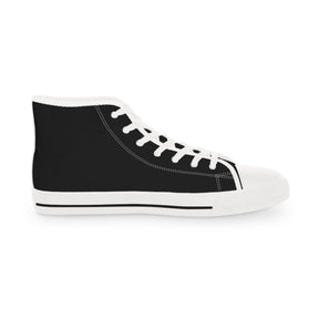 Master Mason Blue Lodge Sneaker - High Top Black & White Sole Black Canvas Veteran Mason - Bricks Masons