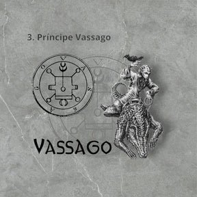 Demon Pendant 03 PRINCE VASSAGO and Secret Seal of Solomon 72 Demons Lesser Key of Solomon Goetia In Silver 3 x 2.5 cm 12 Gr Art 1862 - Bricks Masons