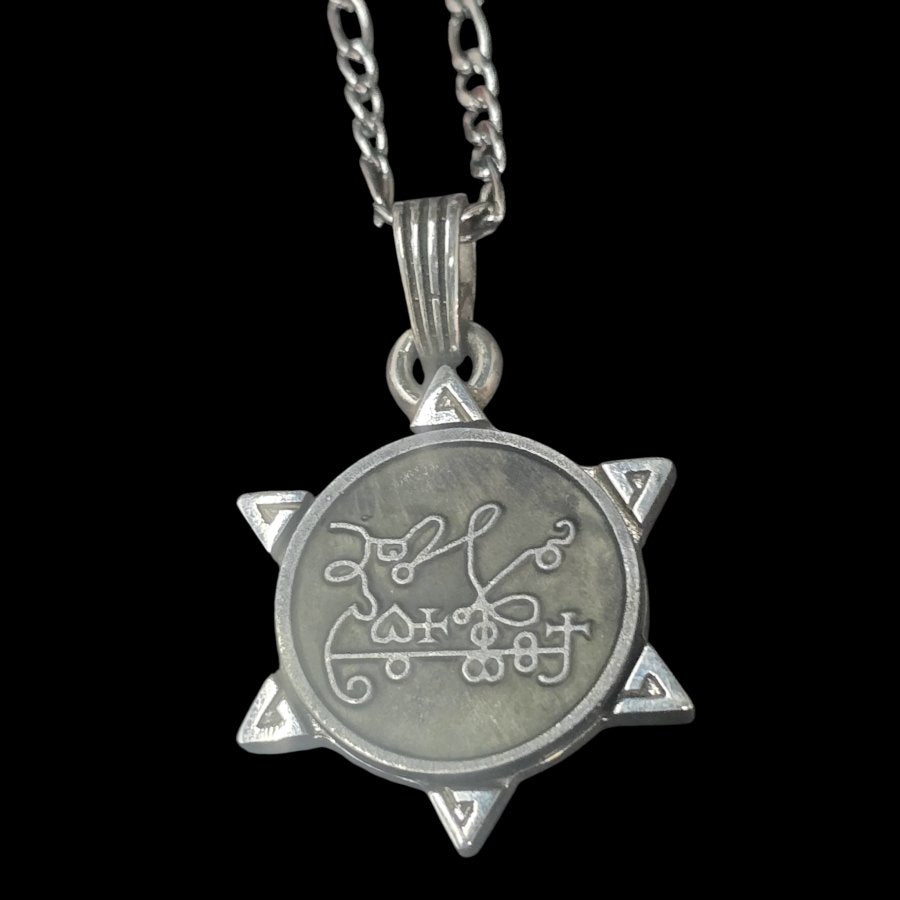 I swore Demon 13 KING BELETH and Secret Seal of Solomon 72 Demons Lesser Key of Solomon Goetia In Silver 3 x 2.5 cm 12 Gr Art 1872 - Bricks Masons