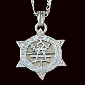 I swore Demon 13 KING BELETH and Secret Seal of Solomon 72 Demons Lesser Key of Solomon Goetia In Silver 3 x 2.5 cm 12 Gr Art 1872 - Bricks Masons