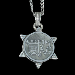 I wove the Demon 18 DUKE BATHIN and the Secret Seal of Solomon, 72 Demons, Lesser Key of Solomon, Goetia, in Silver, 3 x 2.5 cm, 12 g, Art 1877 - Bricks Masons