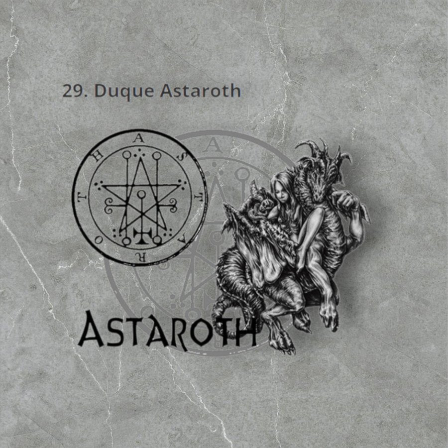 I wove Demon 29 DUKE ASTAROTH and Secret Seal of Solomon 72 Demons Lesser Key of Solomon Goetia In Silver 3 x 2.5 cm 12 Gr Art 1888 - Bricks Masons