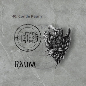 I swore Demon 40 COUNT RAUM and Secret Seal of Solomon 72 Demons Lesser Key of Solomon Goetia In Silver 3 x 2.5 cm 12 Gr Art 1899 - Bricks Masons