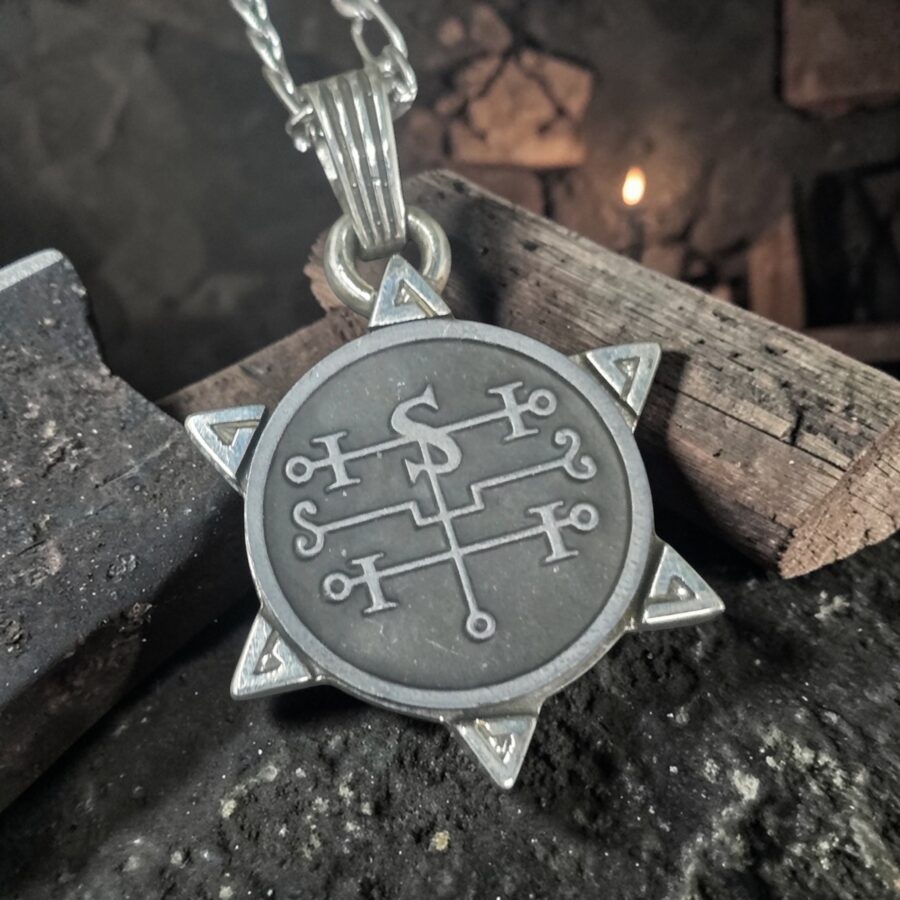 I commemorate Demon 72 COUNT ANDROMALIUS and Secret Seal of Solomon 72 Demons Lesser Key of Solomon Goetia In Silver 3 x 2.5 cm 12 Gr Art 1931 - Bricks Masons