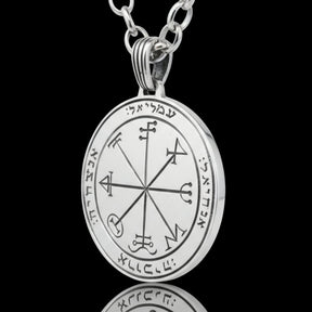 I said Sixth and Seventh Pentacle consecrated to Saturn in Silver 3 Cm 12 Gr 44 Seals of Solomon Art 1954 - Bricks Masons