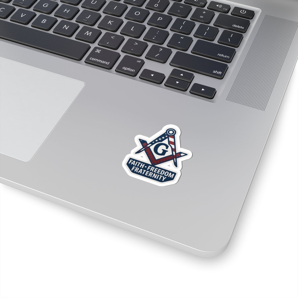 Master Mason Blue Lodge Sticker Decal - Kiss-Cut Faith Freedom Fraternity US Flag - Bricks Masons
