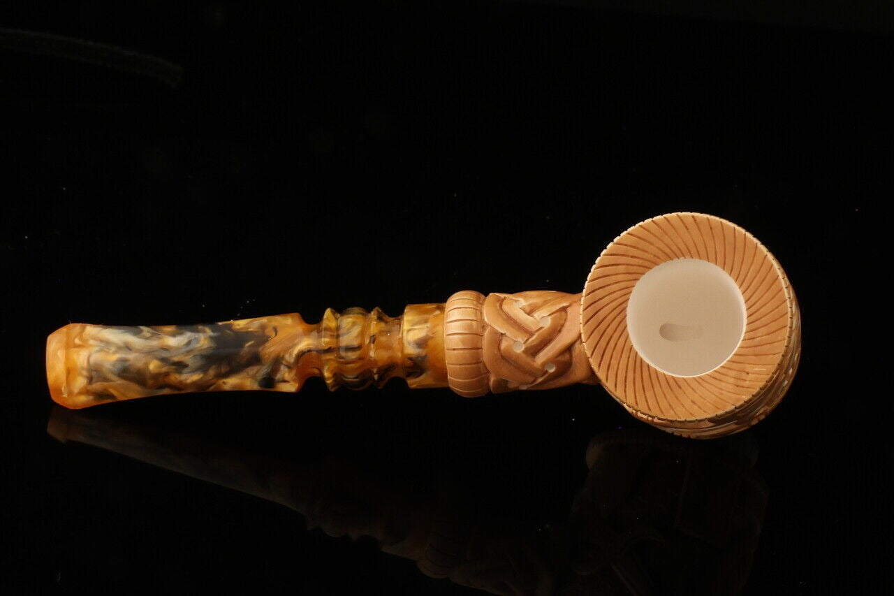 Master Mason Blue Lodge Meerschaum Pipe - Handcrafted Gavel Shape - Bricks Masons