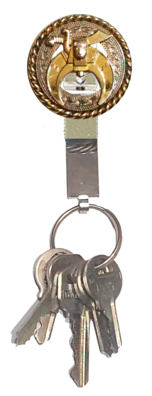 Shriners Pocket Key Holder - Gold Metal