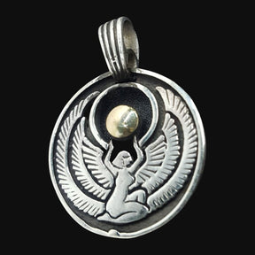 Isis Medal in Silver with Gold 3.5 x 2.5 cm 7 g Art 200 - Bricks Masons