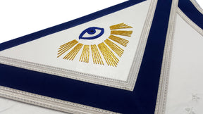 Master Mason Blue Lodge Apron - Sun, Moon & Pillars Hand Embroidery