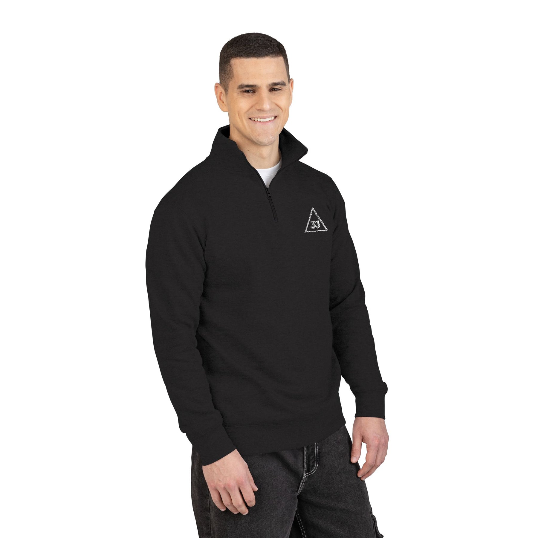33rd Degree Scottish Rite Sweatshirt - Gold Triangle 33 Embroidery - Bricks Masons