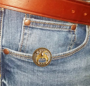 Shriners Pocket Key Holder - Gold Metal
