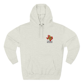 Master Mason Blue Lodge Hoodie - Three-Panel Fleece Front Embroidery - Bricks Masons