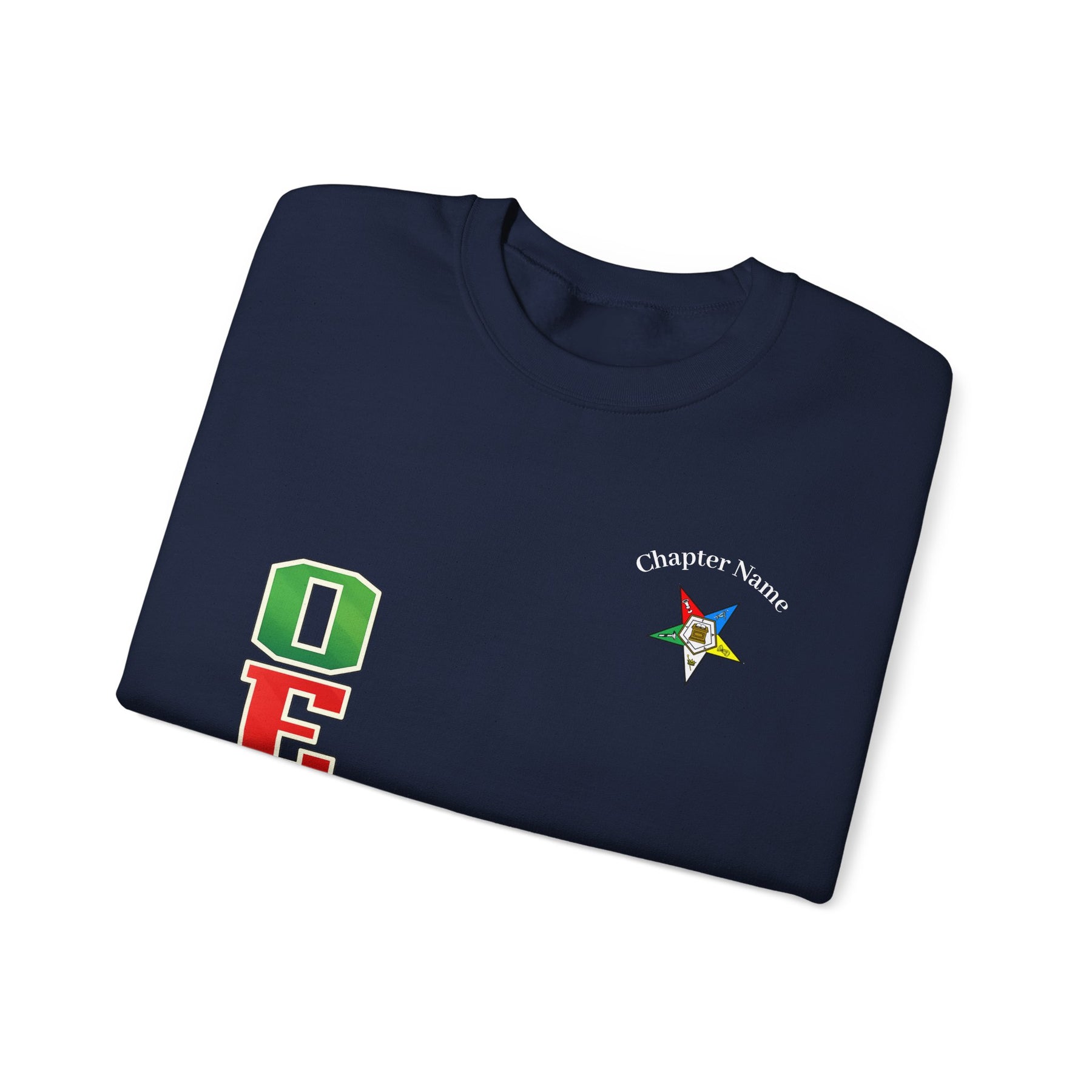 OES Sweatshirt - Colorful Eastern Star & Initials with Personalization - Bricks Masons