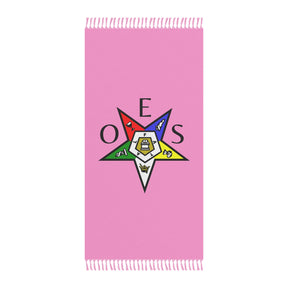 OES Towel - Pink Polyester With Knotted Tassels Beach Cloth - Bricks Masons