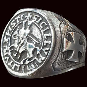 Knights Templar Ring in Silver 1.6 cm 9 g Art 289 - Bricks Masons
