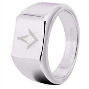 Master Mason Blue Lodge Ring - 12MM Width Silver