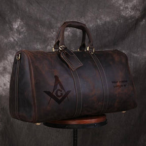 Master Mason Blue Lodge Travel Bag - Handmade Genuine Leather