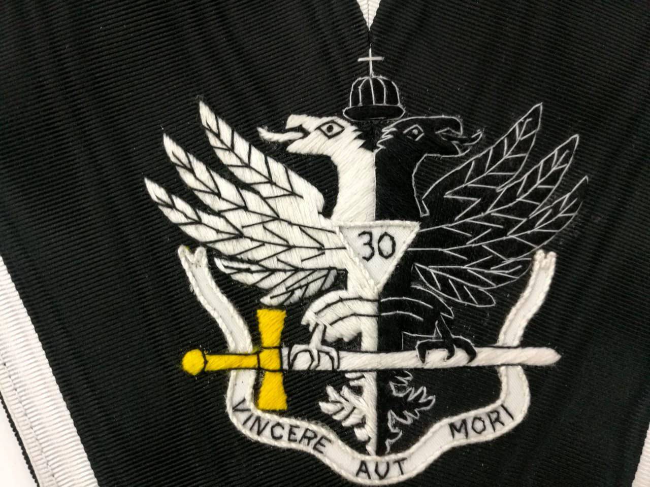 30th Degree Scottish Rite Collar - Templar Cross & Bicephalic Eagle - Bricks Masons