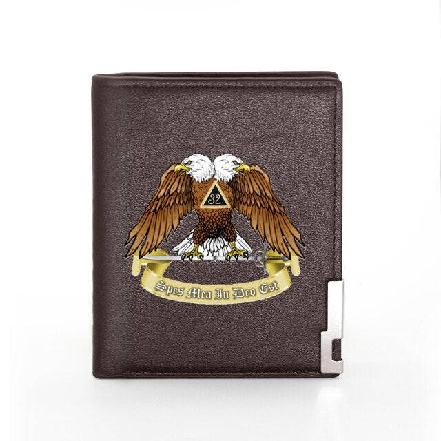 32nd Degree Scottish Rite Wallet - (Black & Brown) - Bricks Masons