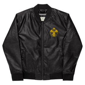 33rd Degree Scottish Rite Jacket - Wings Down Leather Golden Embroidery - Bricks Masons