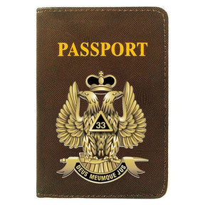 33rd Degree Scottish Rite Wallet - Passport & Credit Card Holder - Bricks Masons