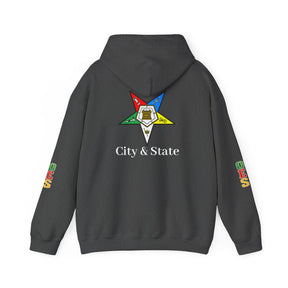 OES Hoodie - Colorful Eastern Star & Initials with Personalization - Bricks Masons