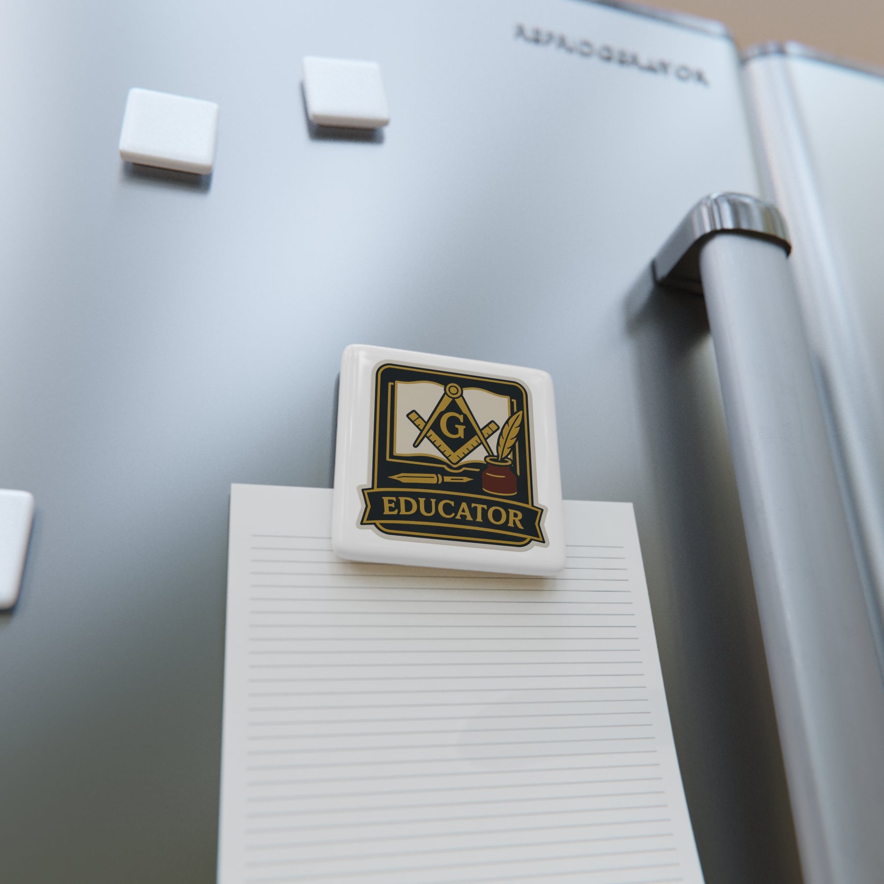 Master Mason Blue Lodge Magnet - Porcelain With Magnet - Bricks Masons