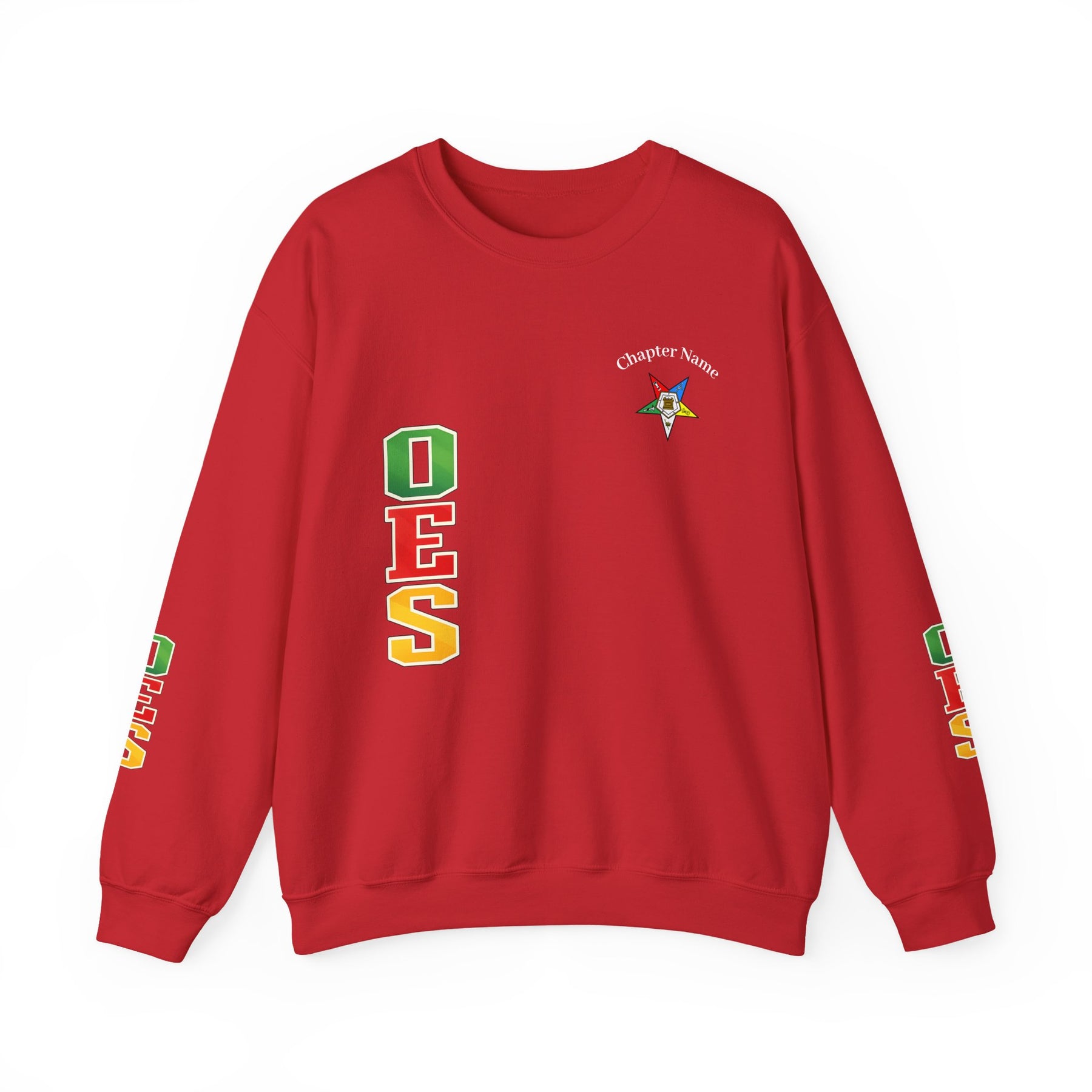 OES Sweatshirt - Colorful Eastern Star & Initials with Personalization - Bricks Masons